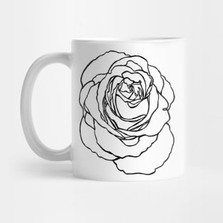 Rose Flower Outline Line Art Mug